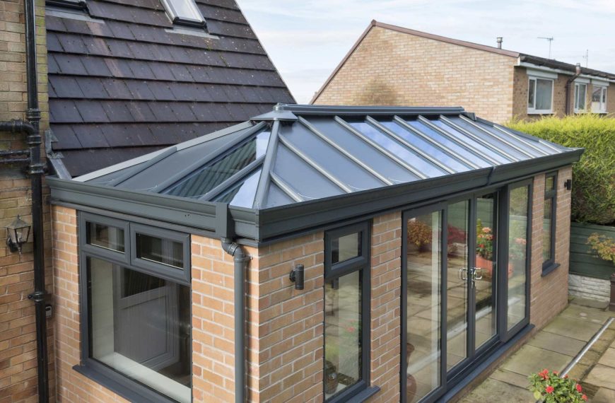 Conservatory interior featuring insulated panel roofs